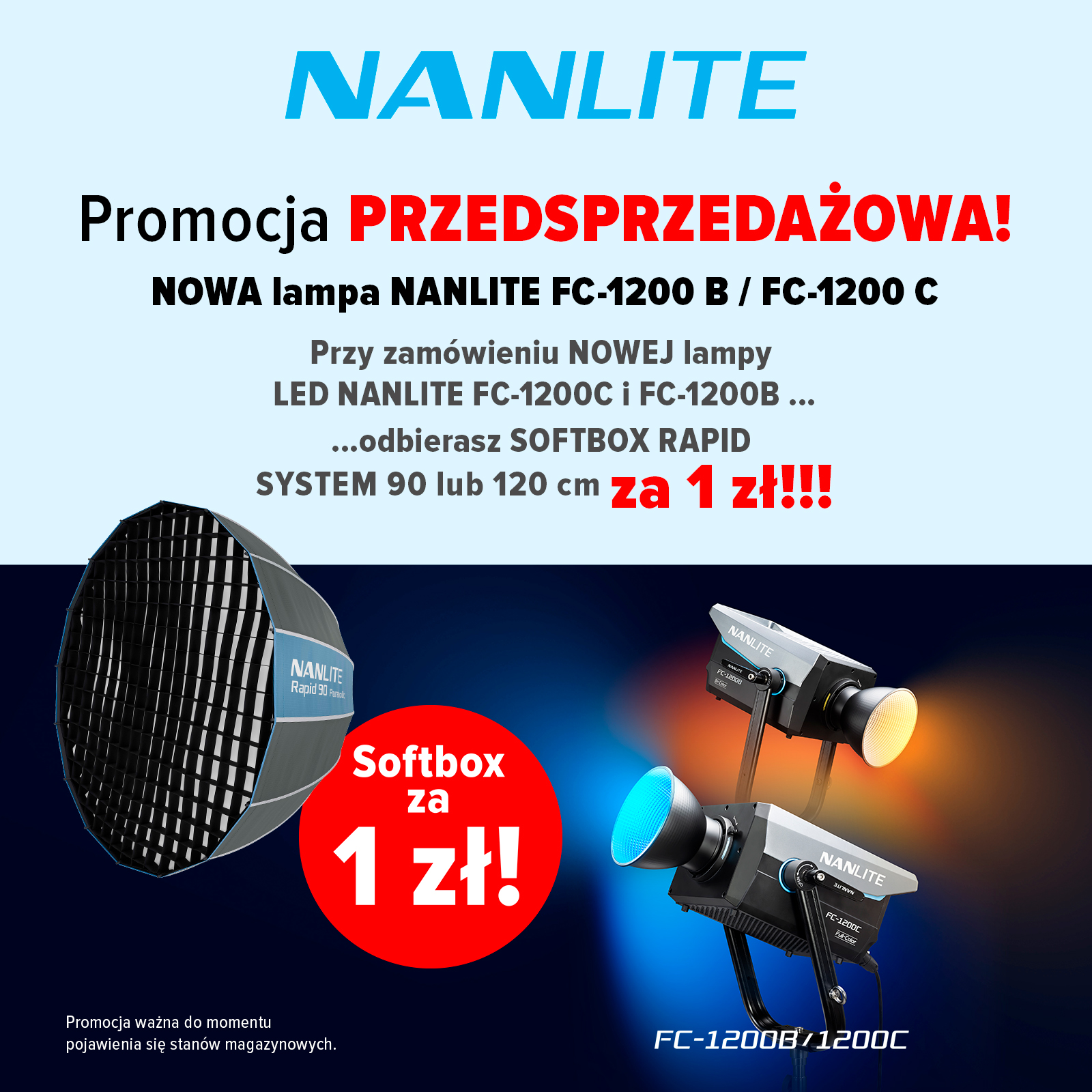 Nanlite FC 1200B i FC 1200C – Start przedsprzedaży nowych lamp LED